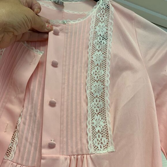 Vintage JC Penny Pink Night Gown Set sz S EUC - Picture 4 of 10